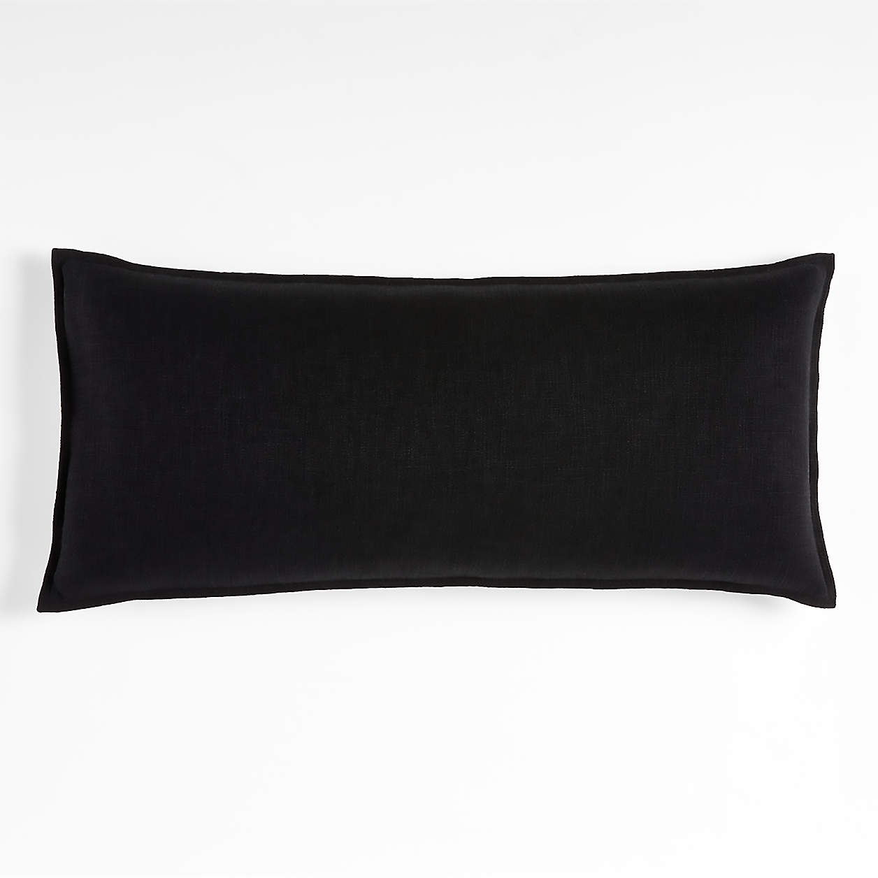Ink Black 36'x16" Laundered Linen with Feather Pillow + Reviews Crate