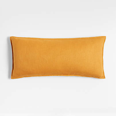 Amber 36"x16" Laundered Linen Throw Pillow Cover