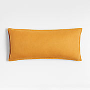 Amber 36x16 Laundered Linen Throw Pillow with Feather Insert