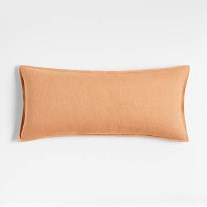 Terracotta 36"x16" Laundered Linen Throw Pillow Cover