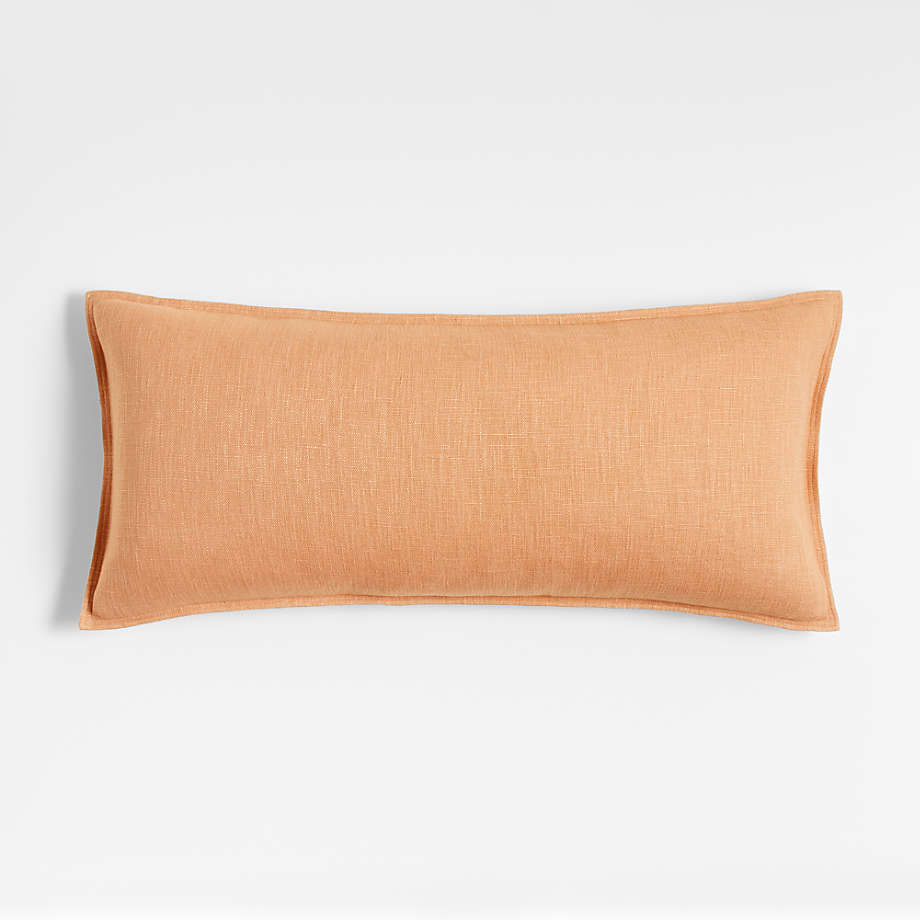 Terracotta 36"x16" Laundered Linen Decorative Throw Pillow Cover