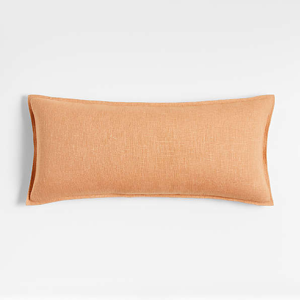 Dhara Leather Lumbar Pillow | 12 x 30 | Oranges&Yellows - The Citizenry