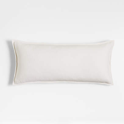 White 36x16 Laundered Linen Decorative Throw Pillow Cover + Reviews