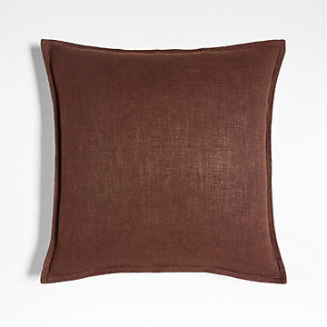 Jackson Taupe Basketweave Leather 23x23 Decorative Throw Pillow