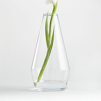 View Laurel Angled Clear Glass Vase 13.5" details