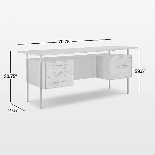 Sedgwick Solid Oak Wood Desk with Storage