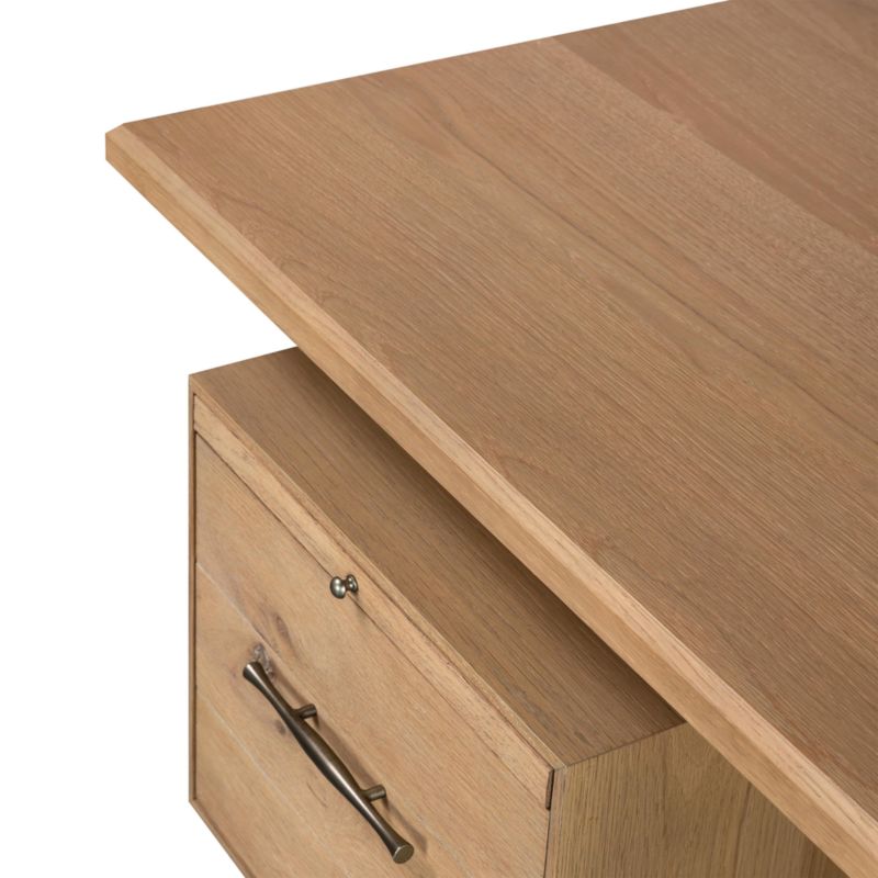 Sedgwick Solid Oak Wood Desk with Storage - image 8 of 12