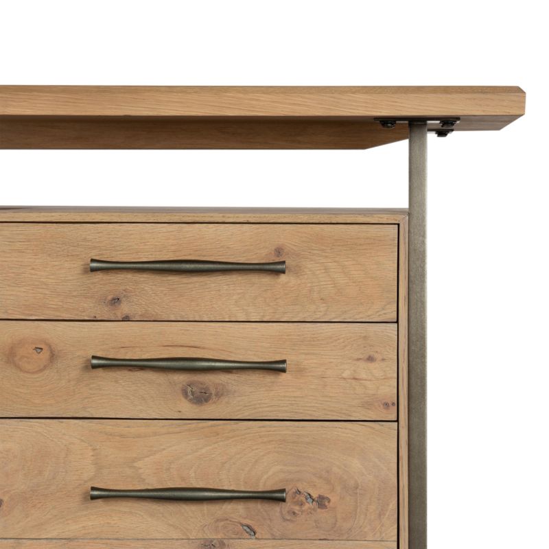 Sedgwick Solid Oak Wood Desk with Storage - image 9 of 12