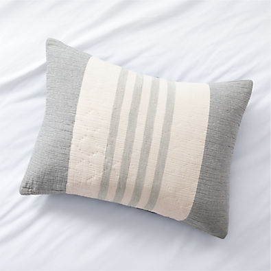 View Laurentis Blue Crinkle Stripe Standard Sham details