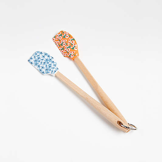 Lauret Mini Silicone Spatulas with Wood Handles, Set of 2