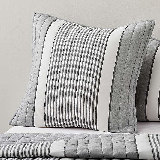 Lauro Euro Grey Striped Sham