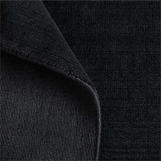 Laval Viscose Solid Black Area Rug 6'x9'