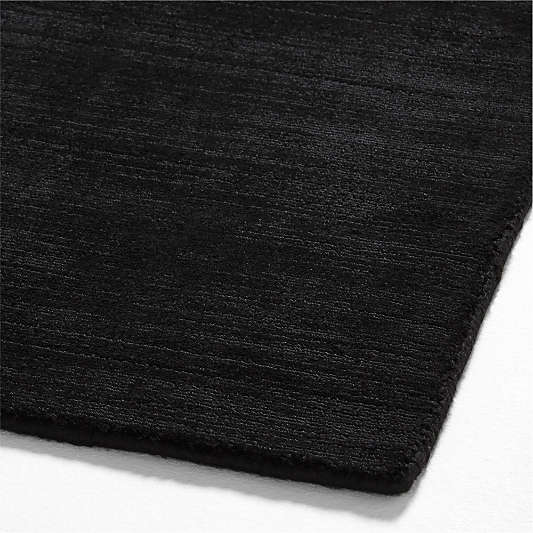 Laval Viscose Solid Black Area Rug 6'x9'