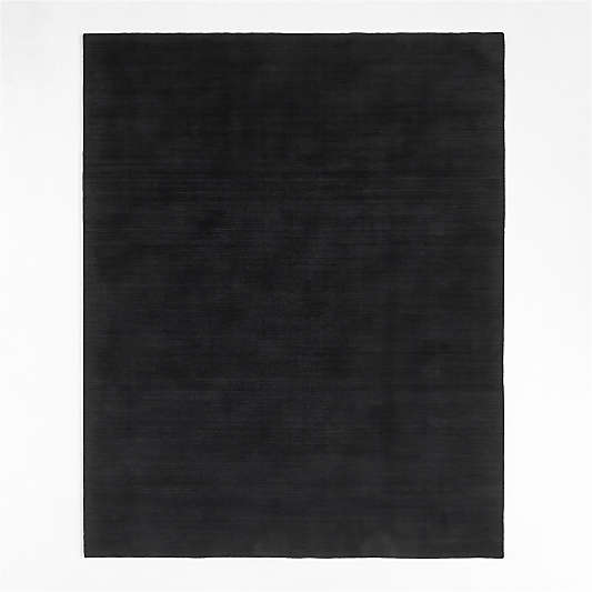 Laval Viscose Solid Black Area Rug 6'x9'