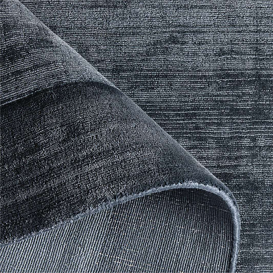 Laval Border Viscose Handwoven Blue Area Rug