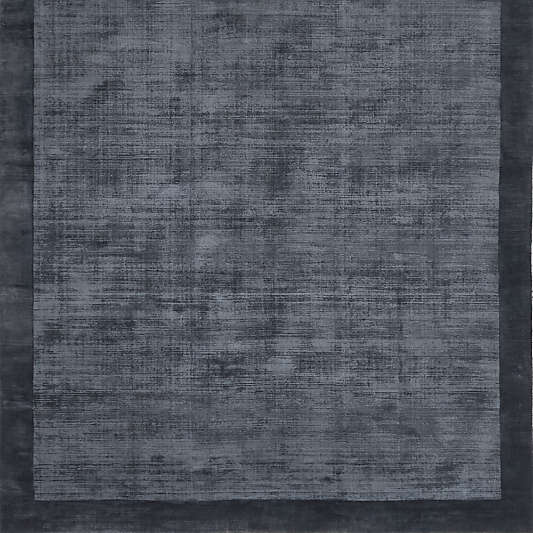 Laval Border Viscose Handwoven Blue Area Rug