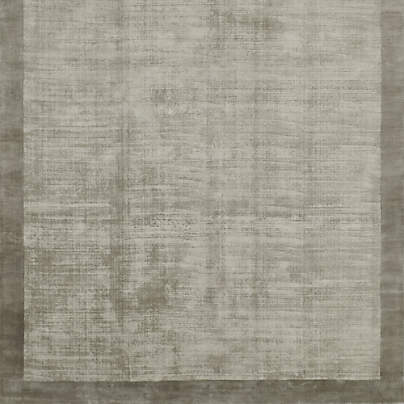 Laval Border Viscose Handwoven Dark Grey Rug 12"x18" Swatch