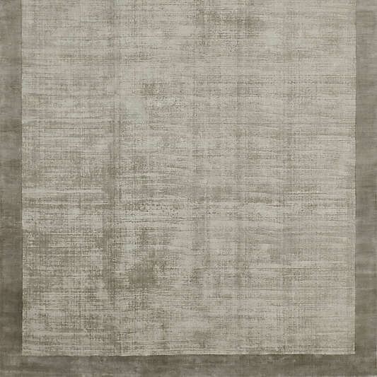 Laval Border Viscose Handwoven Dark Grey Rug 12"x18" Swatch