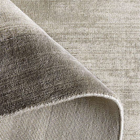Laval Border Viscose Handwoven Dark Grey Rug 12"x18" Swatch