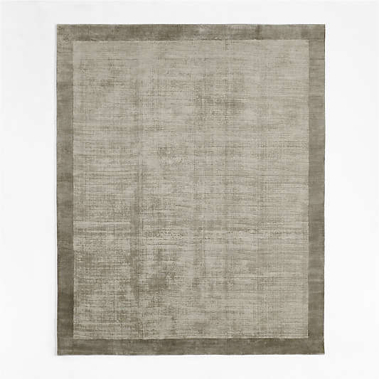 Laval Viscose Border Dark Grey Area Rug 8'x10'