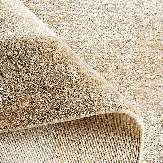 Laval Border Viscose Handwoven Taupe Area Rug