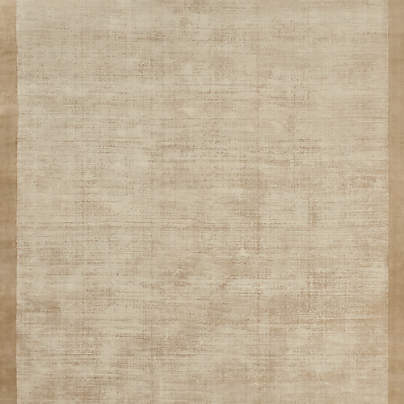 Laval Viscose Border Taupe Area Rug 6'x9'