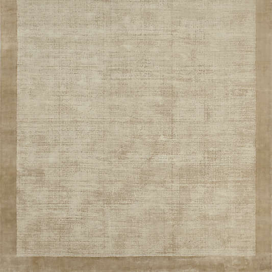 Laval Border Viscose Handwoven Taupe Area Rug