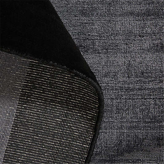 Laval Border Viscose Handwoven Solid Black Area Rug 10'x14'