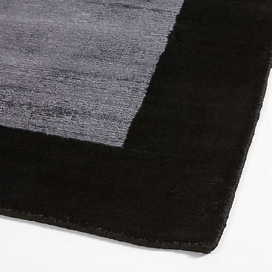 Laval Border Solid Black Area Rug 9'x12'