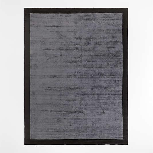 Laval Border Solid Black Area Rug 9'x12'