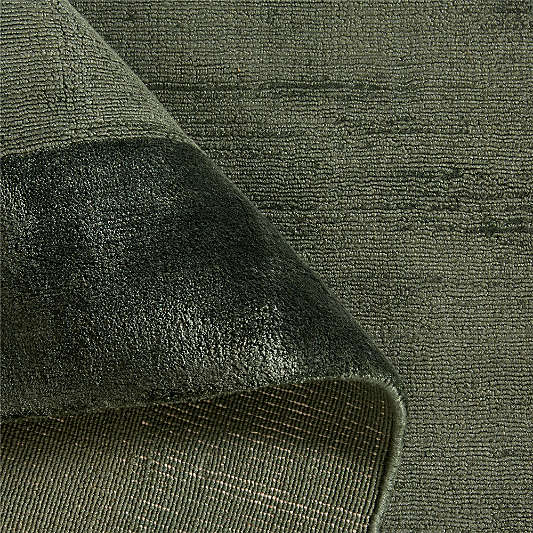 Laval Border Viscose Handwoven Green Area Rug 6'x9'