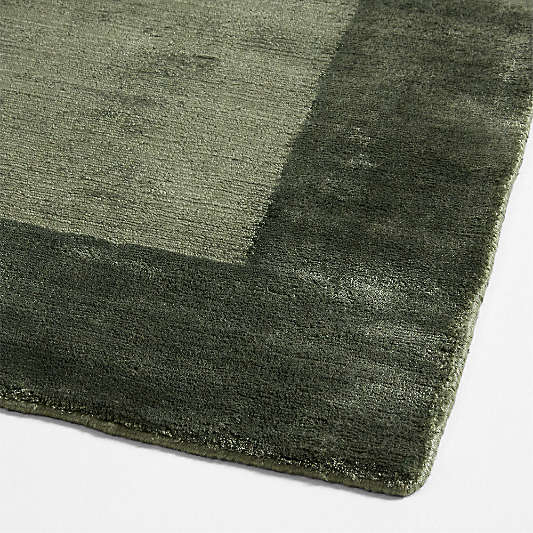 Laval Border Viscose Green Area Rug 10'x14'