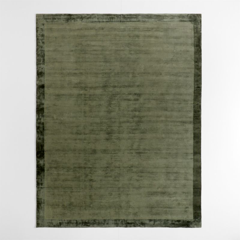 Laval Border Viscose Green Area Rug 6'x9' + Reviews | Crate & Barrel