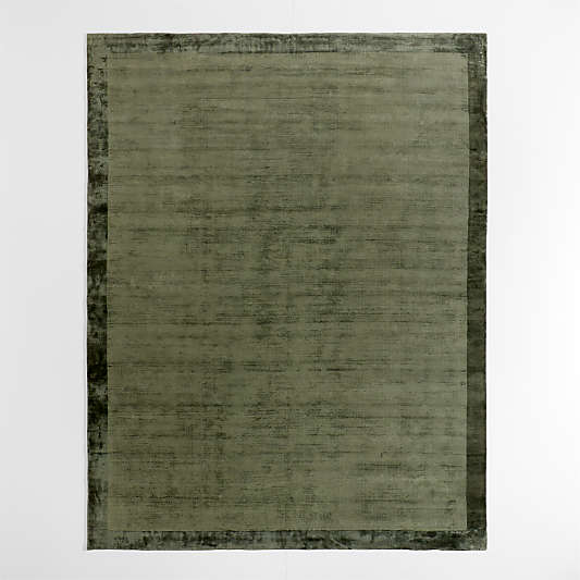 Laval Border Viscose Green Area Rug 8'x10'