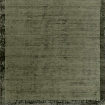 Laval Border Viscose Handwoven Green Area Rug 8'x10'