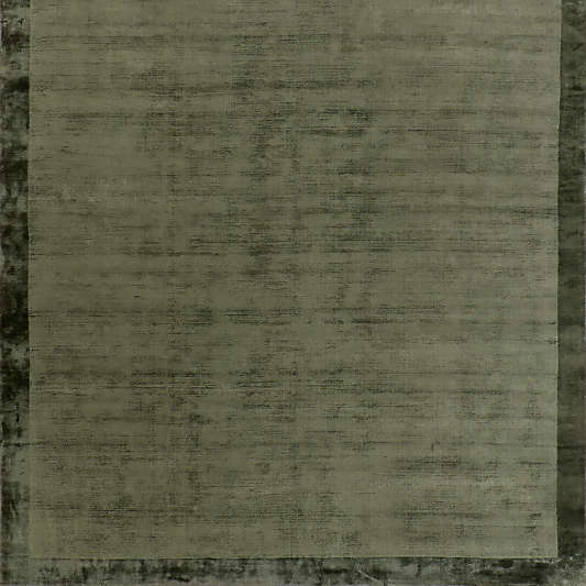 Laval Border Viscose Handwoven Green Rug Swatch