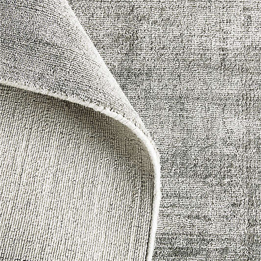 Laval Viscose Handwoven Solid Grey Area Rug
