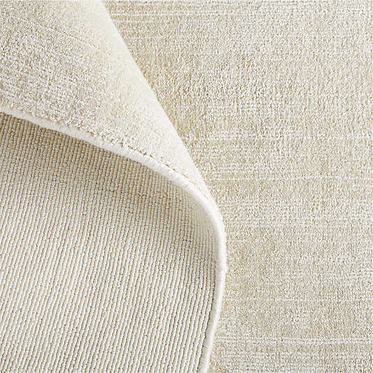 Laval Viscose Handwoven Solid Ivory Area Rug
