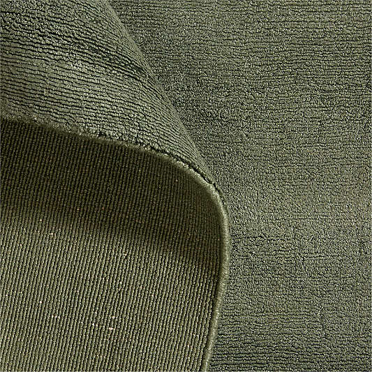 Laval Viscose Handwoven Solid Green Area Rug