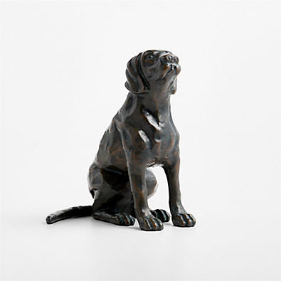View Labrador Sitting Metal Decorative Sculpture details