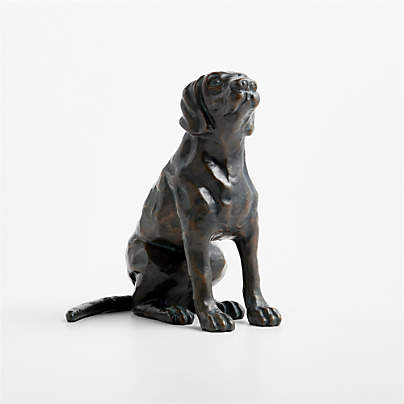 Labrador Sitting Metal Decorative Sculpture