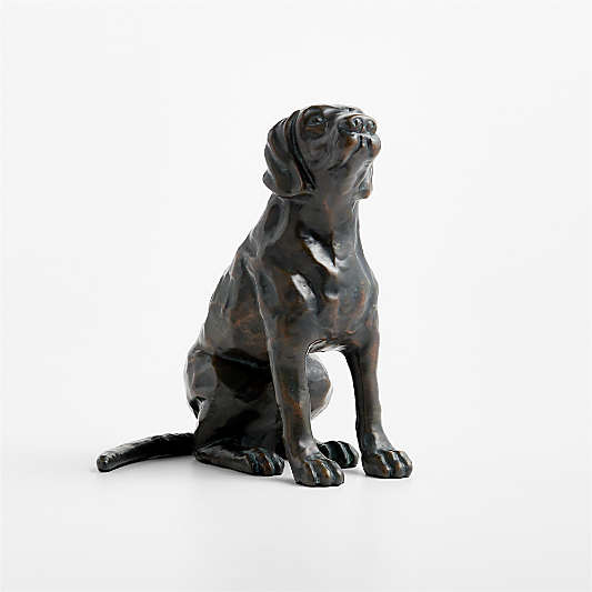 Labrador Sitting Metal Decorative Sculpture