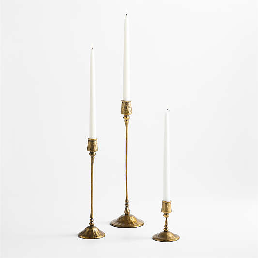 Luce Brass Taper Candle Holders 4.5"-16"