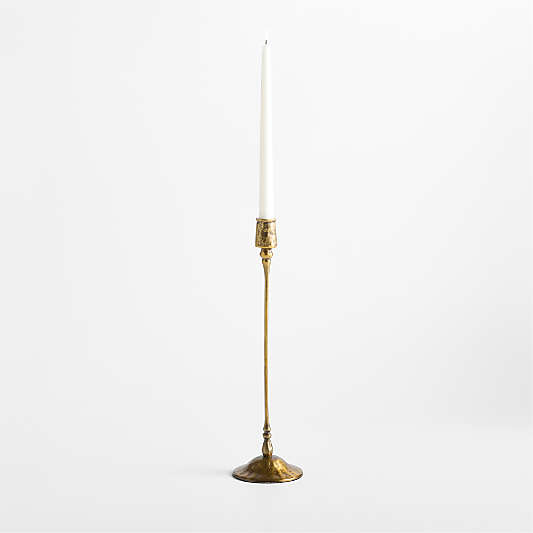 Luce Medium Brass Taper Holder 16"