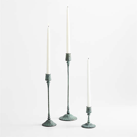 Luce Verdigris Taper Candle Holders 4.5"-16"