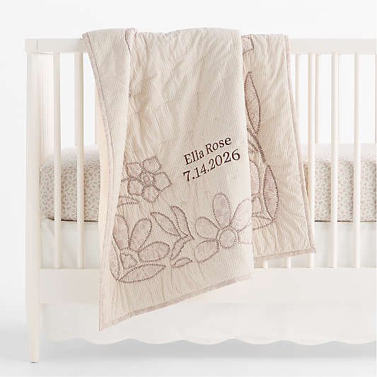 Scallop Ivory Organic Cotton Crib Skirt
