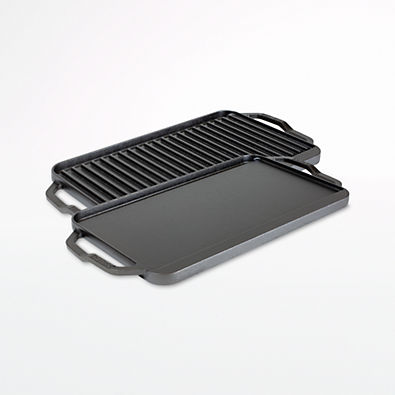 View Lodge ® Chef Collection Seasoned Cast Iron Double Burner Reversible Grill/Griddle details