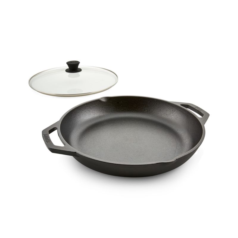 Lodge Chef Collection 12" Seasoned Cast Iron Every Day Pan with Glass Lid - image 1 of 3