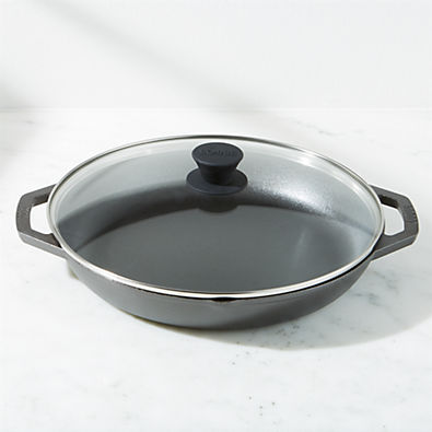 View Lodge Chef Collection 12" Seasoned Cast Iron Every Day Pan with Glass Lid details