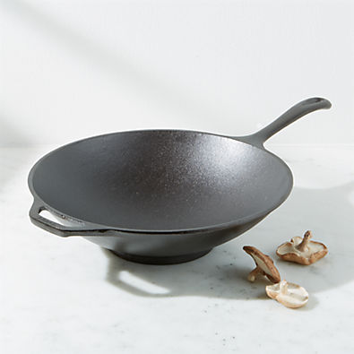 View Lodge Chef Collection 12"/3.75-Quart Seasoned Cast Iron Stir-Fry Skillet with Handles details